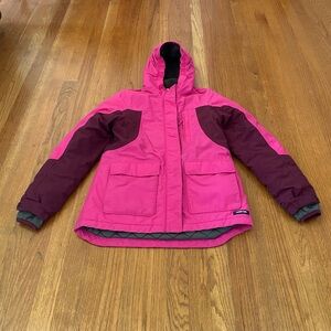 Lands' End Insulated Pink and Burgundy Puffer Jacket
